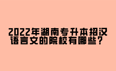 2022年湖南专升本招汉语言文的院校有哪些?.png