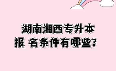 湖南湘西专升本报名条件有哪些?.png