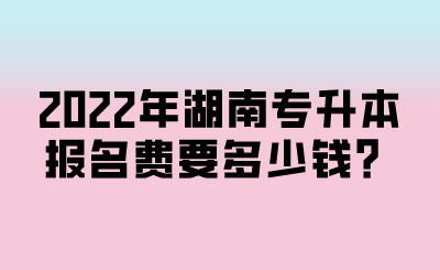 2022年湖南专升本报名费要多少钱？.png