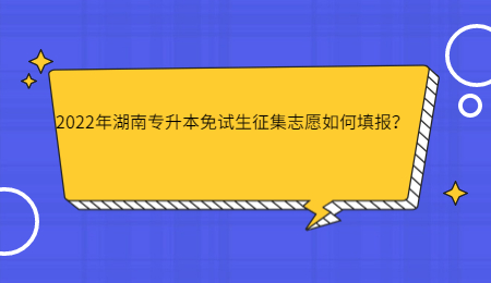 2022年湖南专升本免试生征集志愿如何填报?.jpg