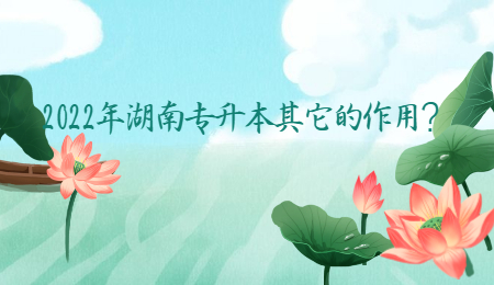 2022年湖南专升本其它的作用?