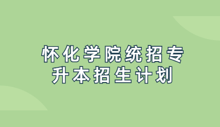 怀化学院统招专升本招生计划