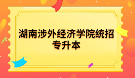 湖南涉外经济学院统招专升本